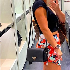Brand new Prada leather shoulder bag in black
